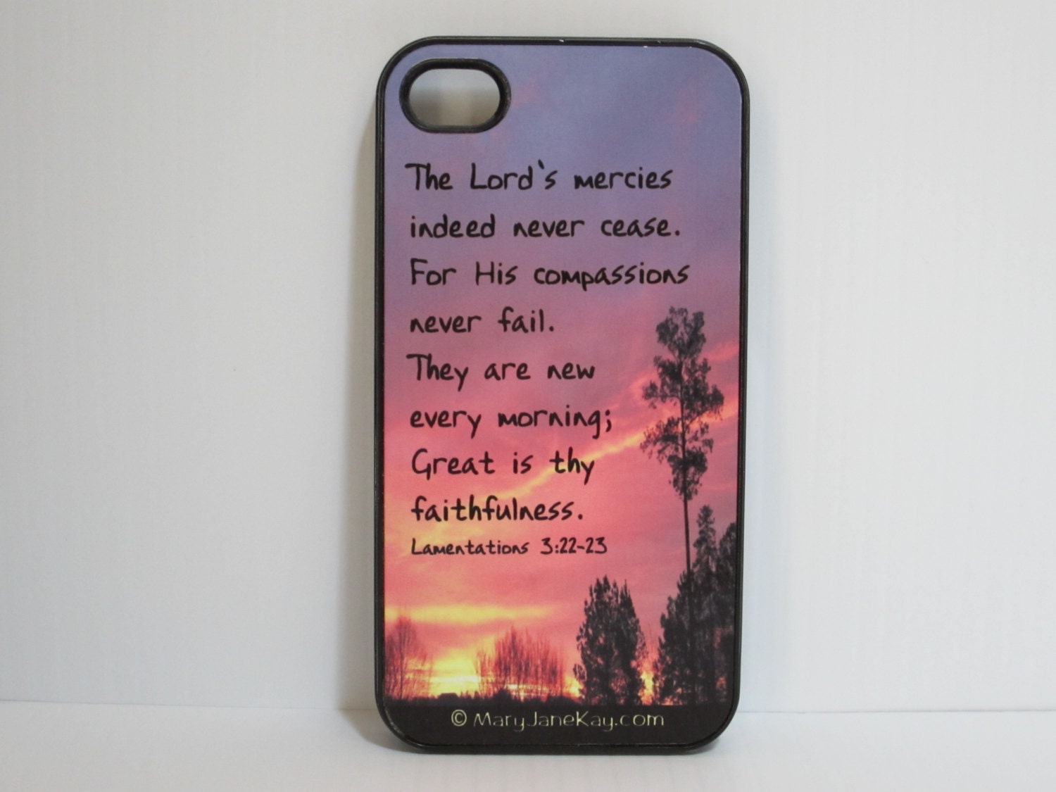 iPhone 4, 4S Case, New Mercies, Christian, Cover, Plastic, Sublimated, Gifts, Inspirational, Encouraging, Cell Phone, Accessories