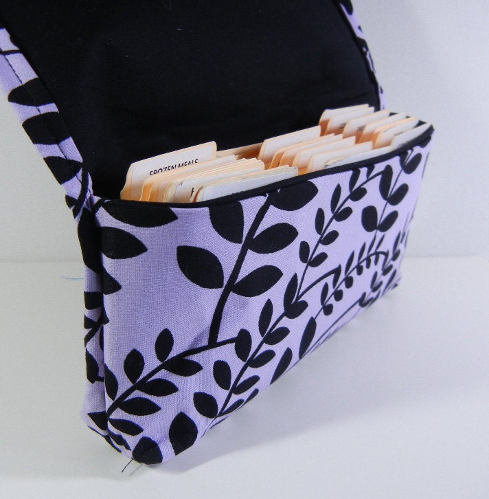 Coupon Organizer Holder Fabric Lilac and Black Branches