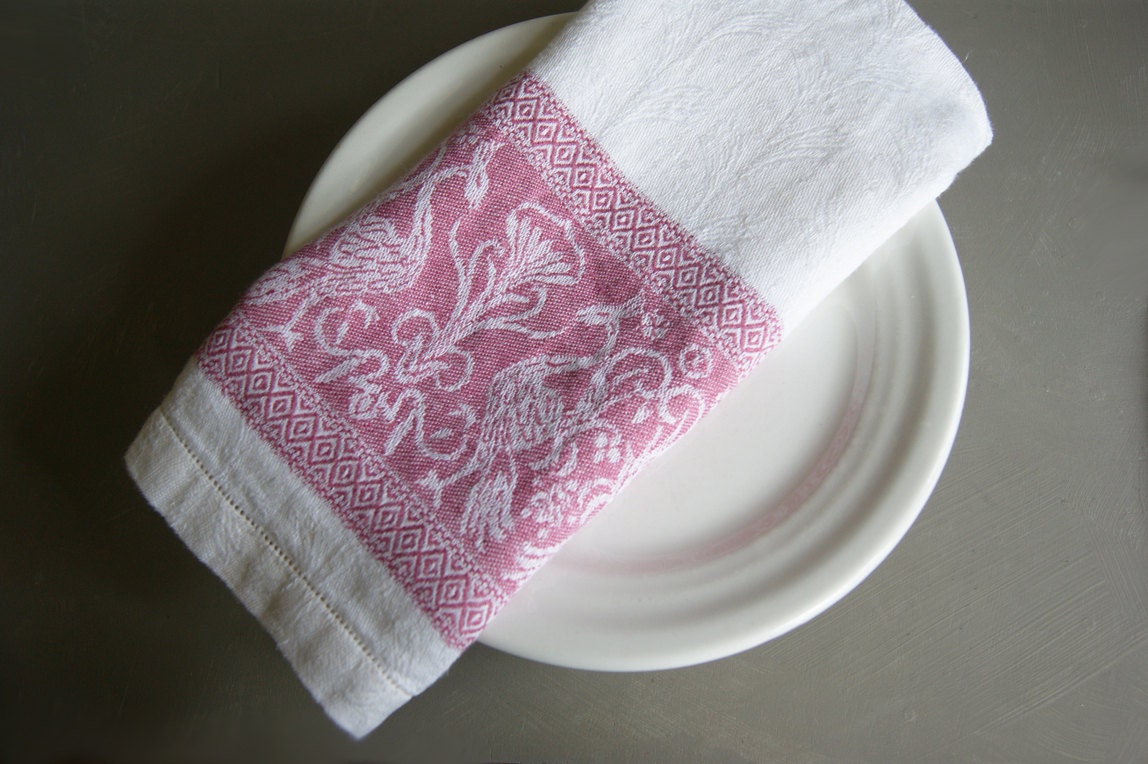 Linen Damask Hand Towel