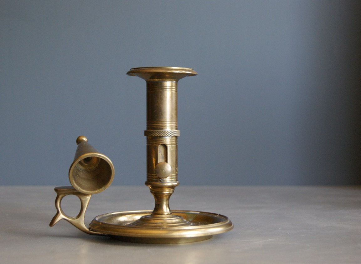 Brass Candle Holder with Snuffer from Dept 56 made in Hong Kong