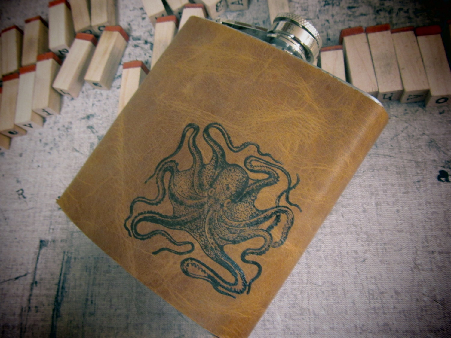 leather flask 6oz gift free customization personalization custom for you