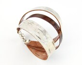 Birch bark cuff, three piece bracelet