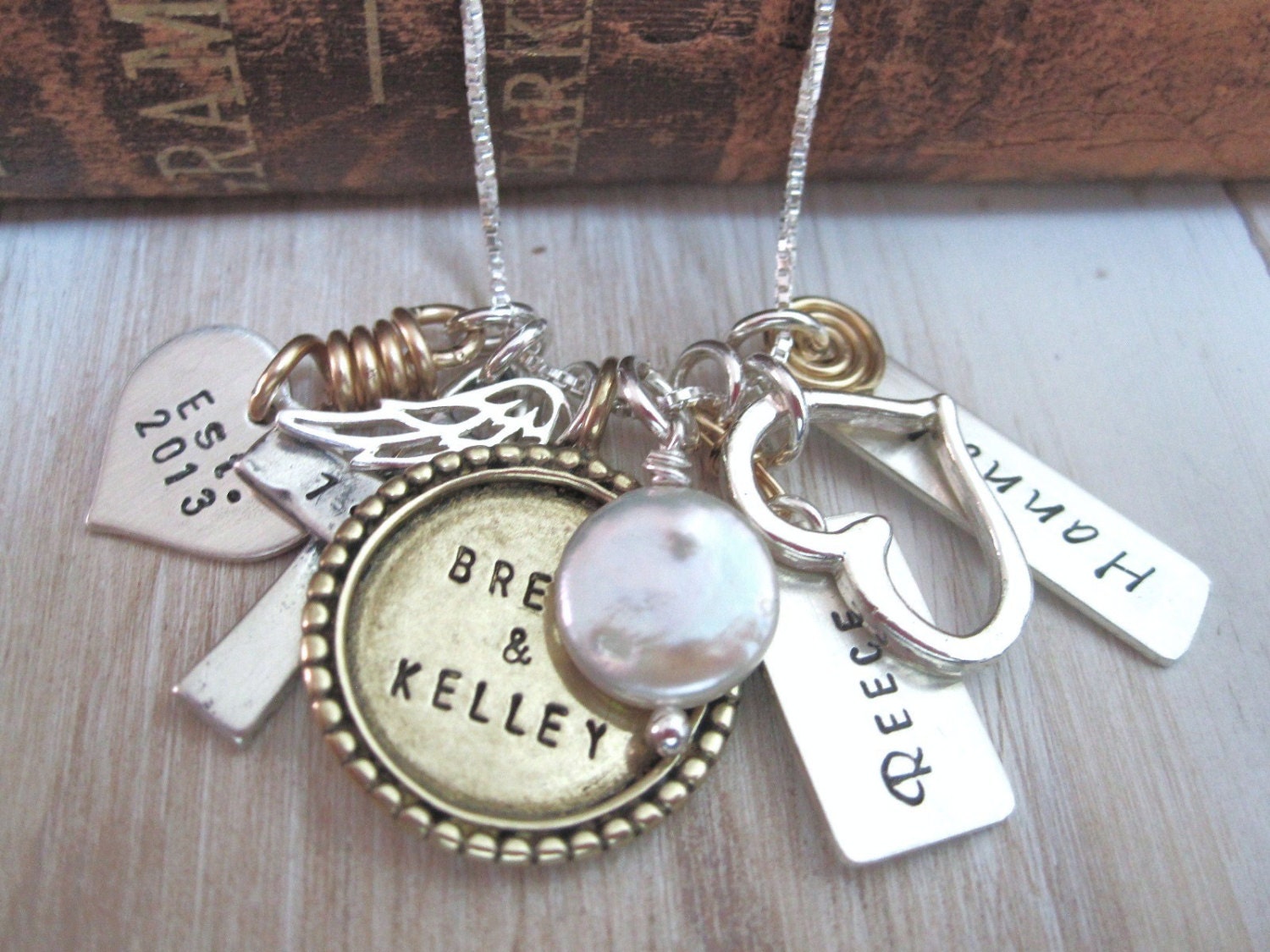 Family Custom Hand Stamped Necklace ... Mothers Necklace ... Personalized Jewelry ... Metalwork