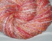 Immortal Peach handspun merino silk and bamboo yarn