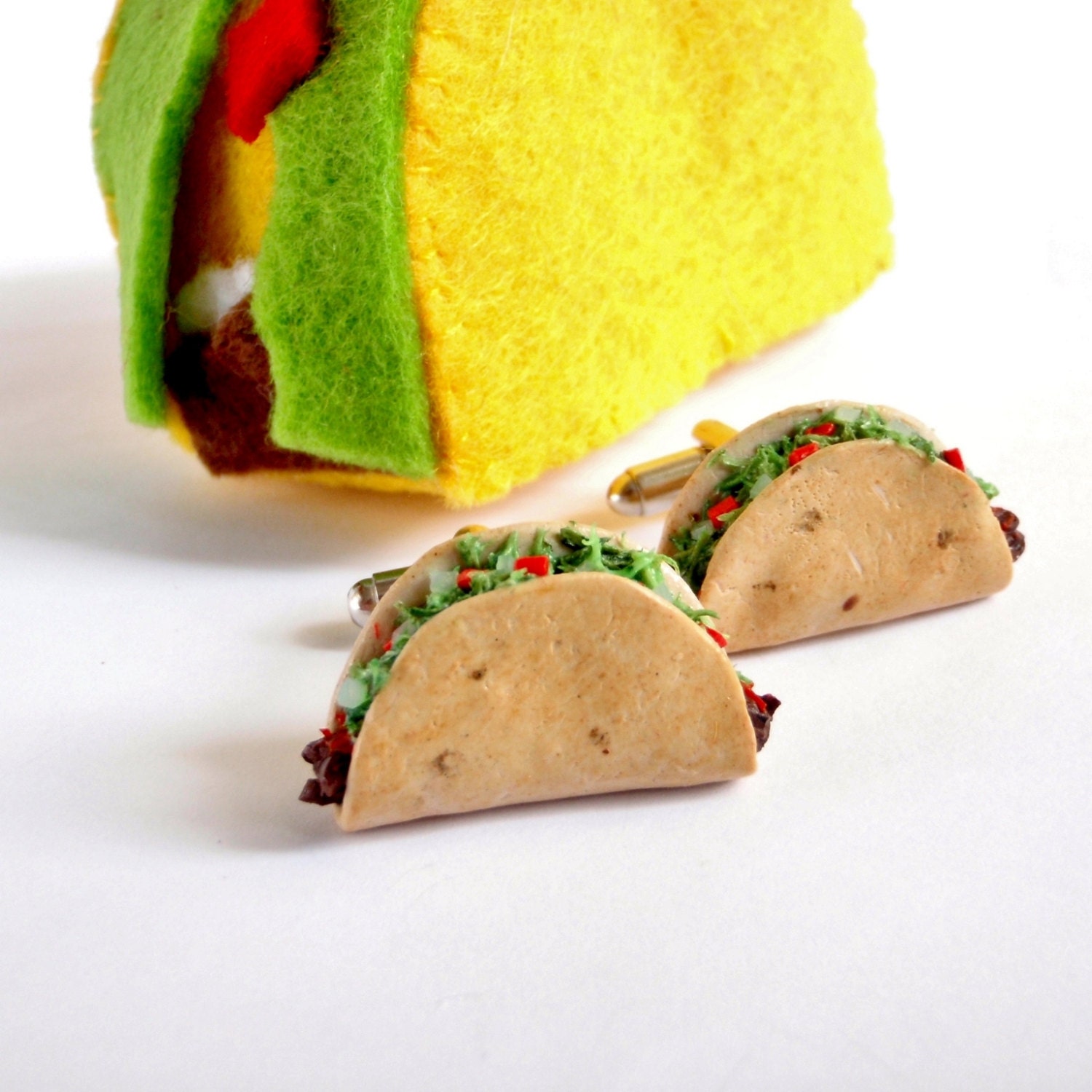 Steak Fajita Cufflinks - Miniature Food Art Jewelry Collectable - Schickie Mickie Original 100% Handmade