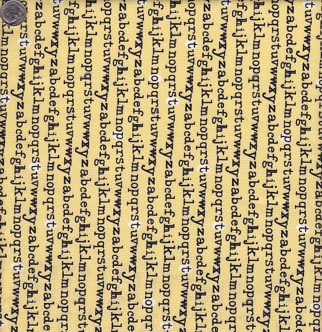 Last Yard Available - Windham Fabrics Type Typewriter Writing on Yellow