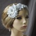 Bridal hairpiece, Embellished lace and rhinestone headpiece , Off White Wedding Headband