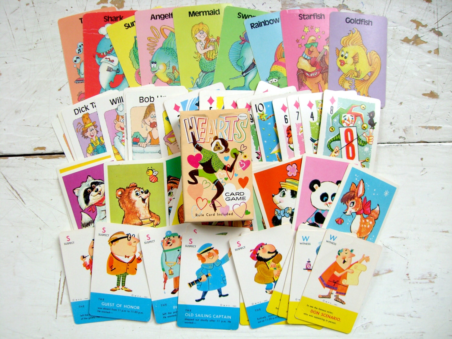 All Mixed Up, A Set of 52 Vintage Playing Cards, Sent in The Sweetest Box From The Game HEARTS