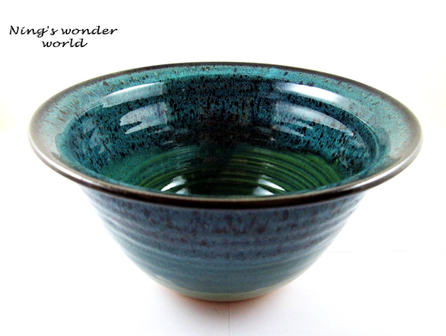 Large Bread Baker in teal green Glaze - Bread bowl - Bread crock - bakeware - (in stock No.43)