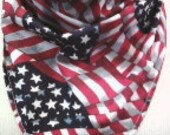 Bandana scarf, patriotic novelty print, stoma cover