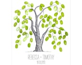 Thumbprint Tree Wedding Guest Book Alternative Weeping Willow Tree