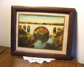Vintage  Hand Colored Photograph Art Deco Bridge / Rochester NY