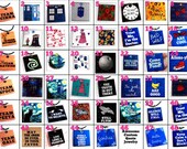 Pick 2 Square Necklaces, Thin Plastic Costume Jewelry, Literature and Scifi Inspired