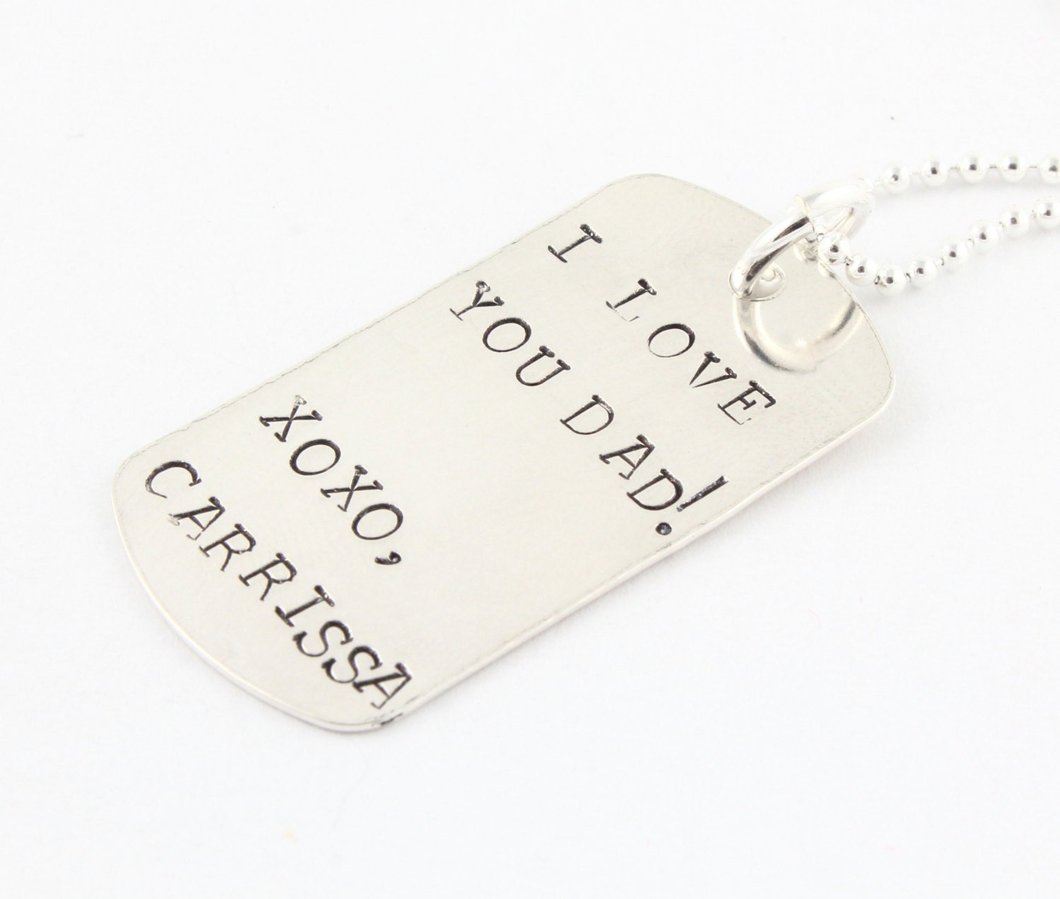 Personalized Dog Tag Necklace - Sterling Silver Gift for Father's Day - Custom Jewelry
