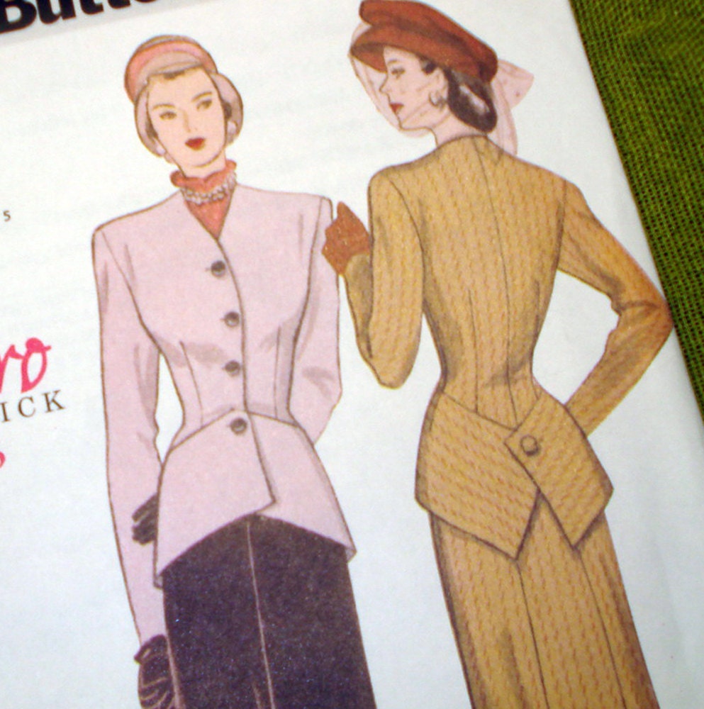 Vintage Reissued Forties Suit -  Day Dress - Butterick 6257 Sewing Pattern - Retro Butterick '48 / Size 18-20-22 UNCUT