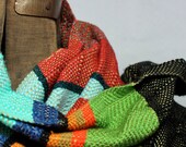 Winnie- Handwoven Magenta, Teal and Grape Scarf