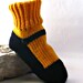 Knit Slipper Sock Adult Maryjane Goldenrod Yellow