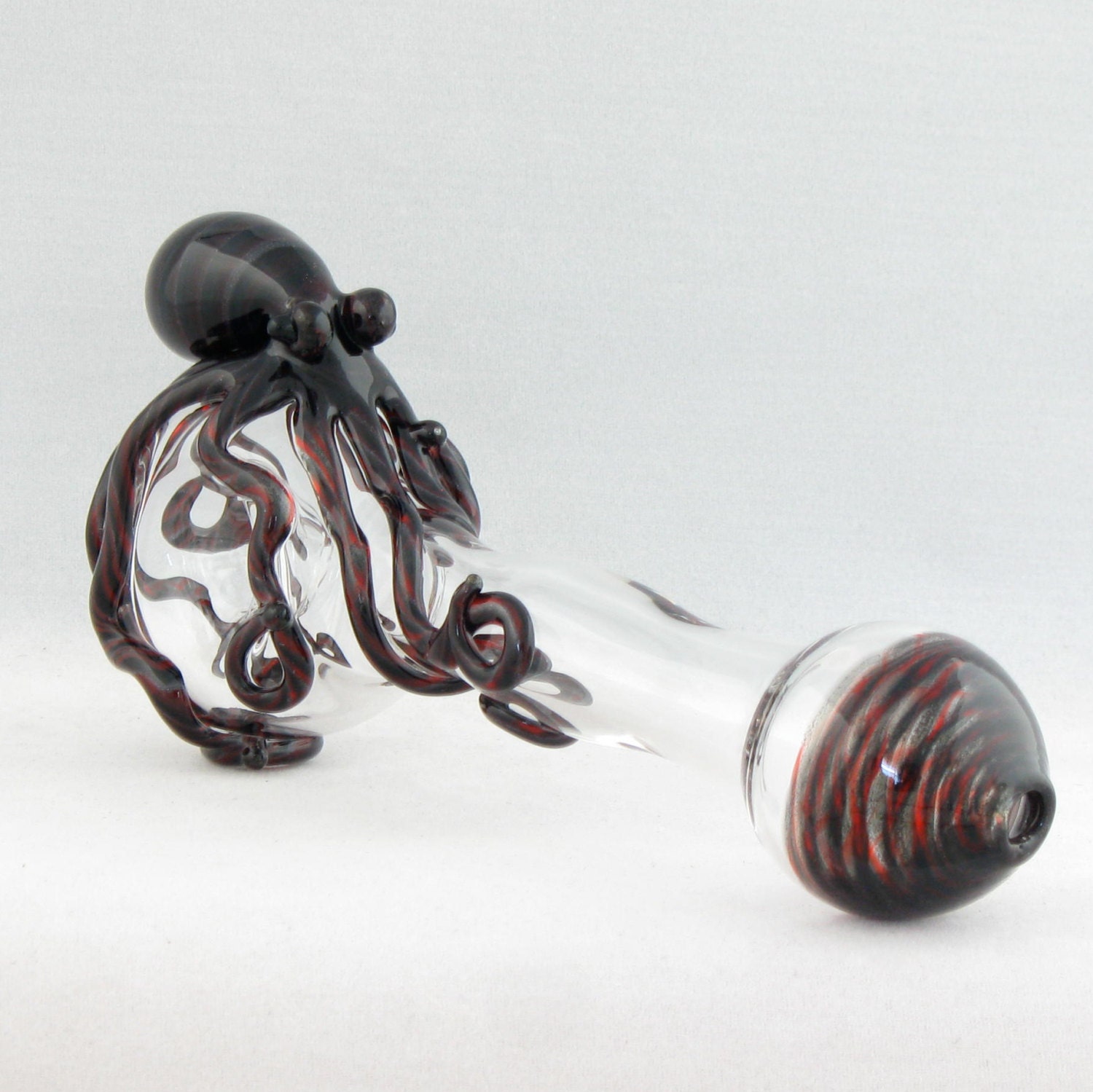 Octopus Pipe Glass Spoon Medium Hand Blown Thick Wall
