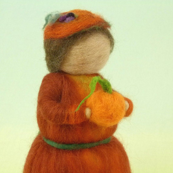 Autumn Garden Wool Doll Needle Felted