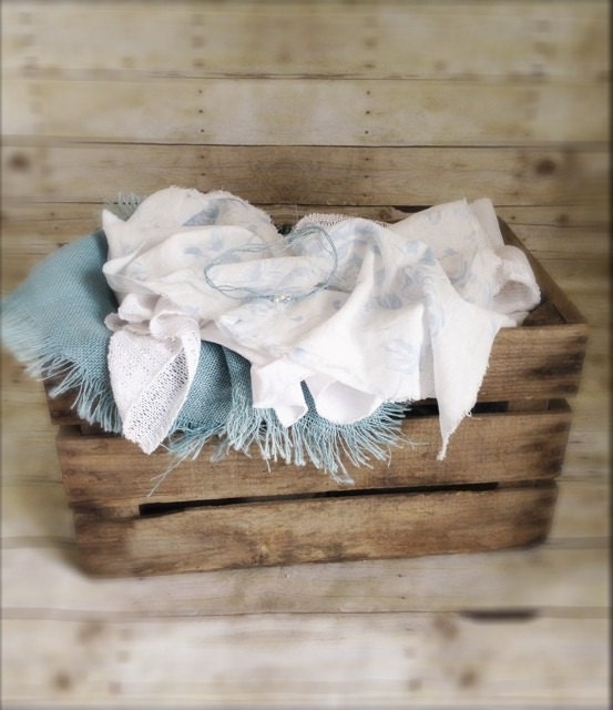 Layering Burlap and Linen Set Newborn Photography Basket Stuffer Prop Set