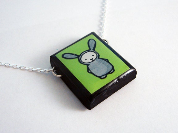 Lime Green Bunny Necklace