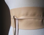 Peach - Leather Obi Belt