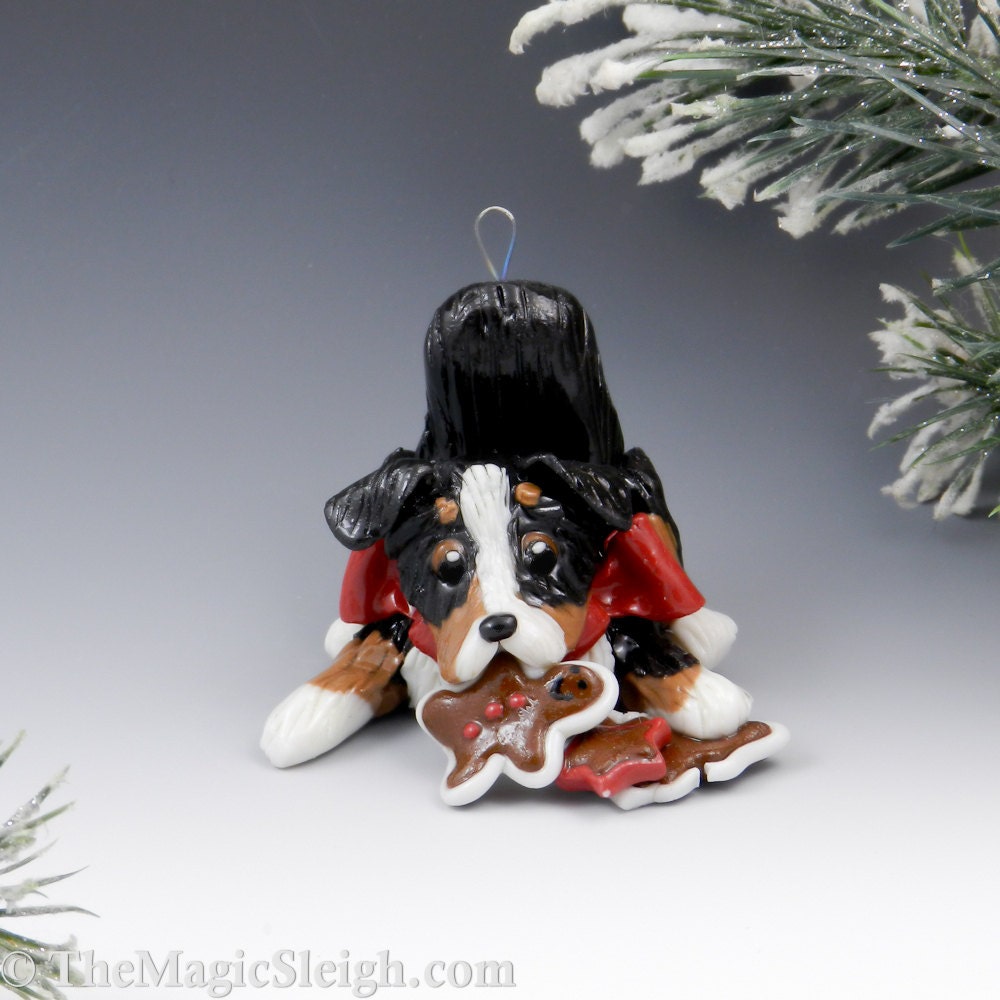 Australian Shepherd Ornament Christmas Cookies Porcelain