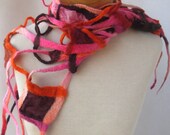 Pink and orange felted scarf