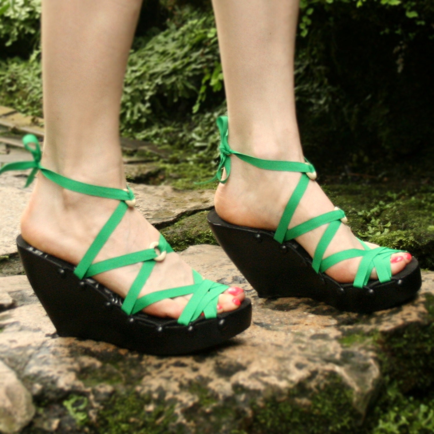 SALE Size 11 - High Ebony Wedge RTW Mohop Shoes