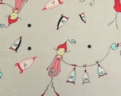 Lecien Woodland Tales in Grey with a little Fairy and Her Birds Japanese fabric - TwigsAndTwist