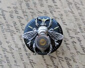 Silver Bee Ring steampunk watch parts black industrial mechanical clock upcycled