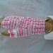 Fingerless Mitts, Gloves with Thumb, Handknit mini cables, Pink and White, 1 Size, Seamless, Vegan