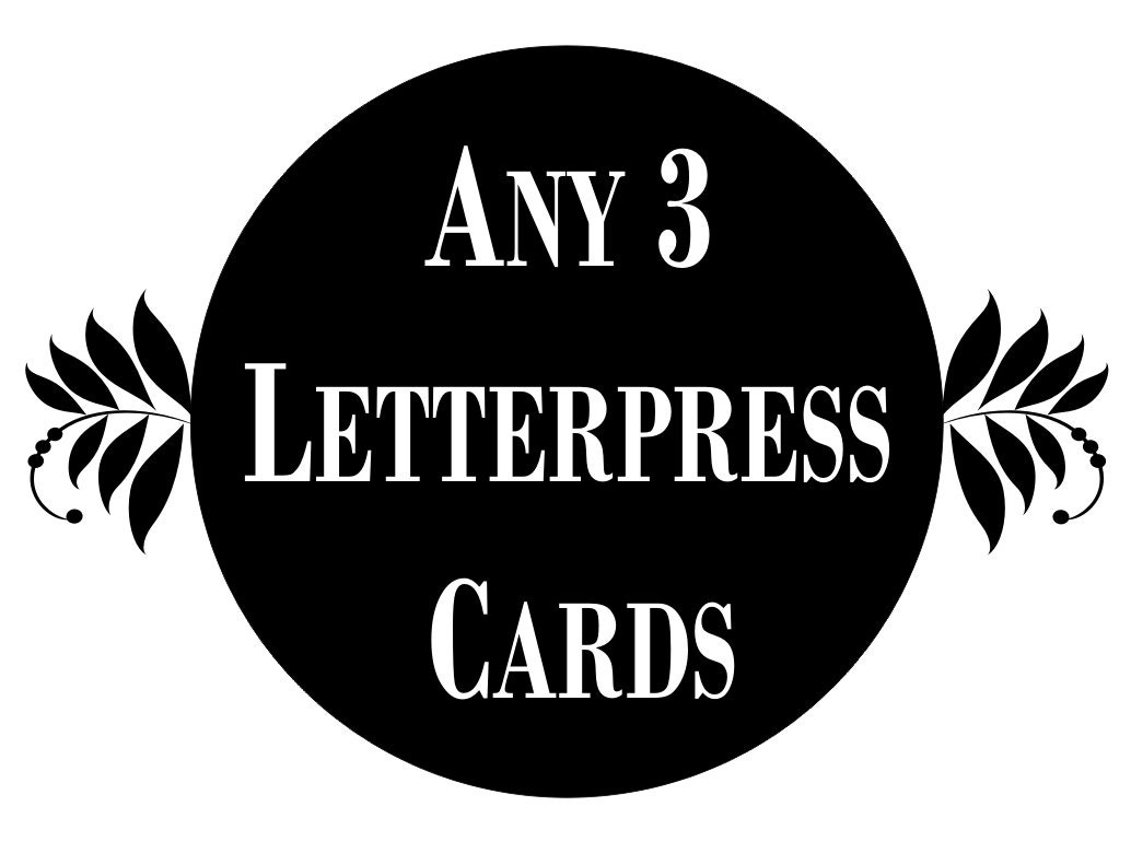 Letterpress Cards by Inkadinkadoodle Any 3