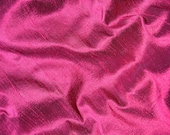 Jewel Tone Fuchsia Magenta Iridescent Silk Dupioni Fabric 21 x 14