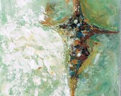 Abstract painting 6 x 6 inch original work of art