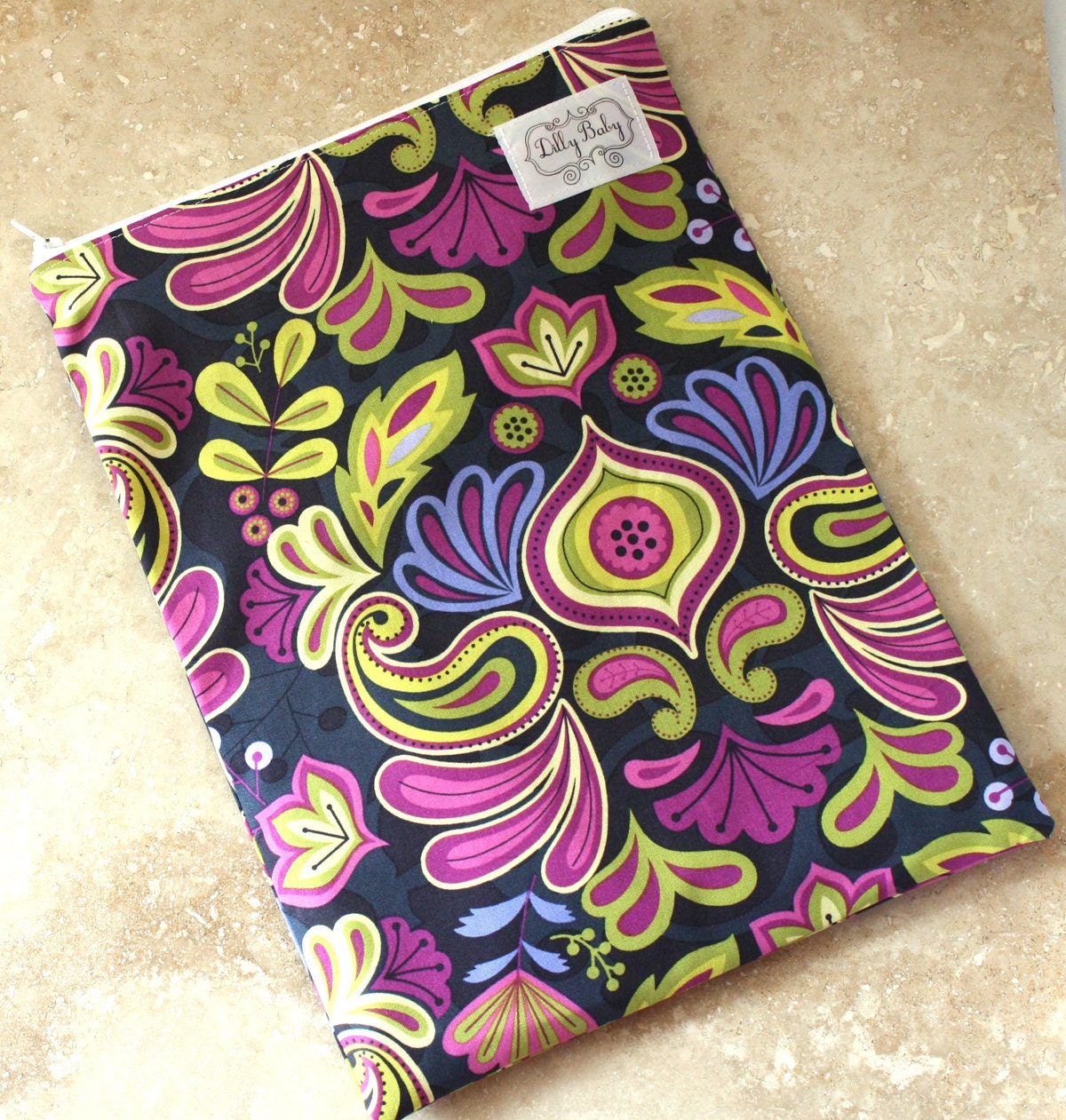 NEW - Wet Bag - XL Reusable Bag - Food, Wet Clothes, Diapers, Produce - GREAT Gift - Purple Garden