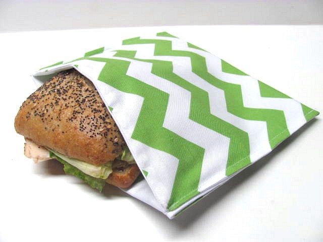 Reusable Sandwich Bag, Chevrons, Large Size, Lunch Sack, Lunch Kit, Modern, Ready to Ship