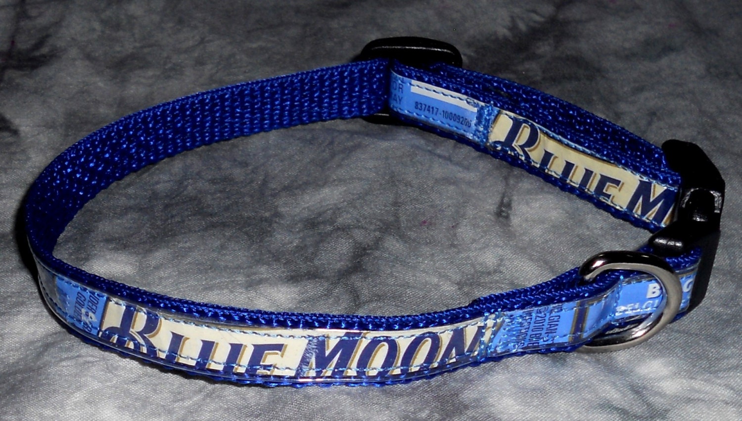 Adjustable Cat or Small Dog Collar from Recycled Blue Moon Belgian White Beer Labels