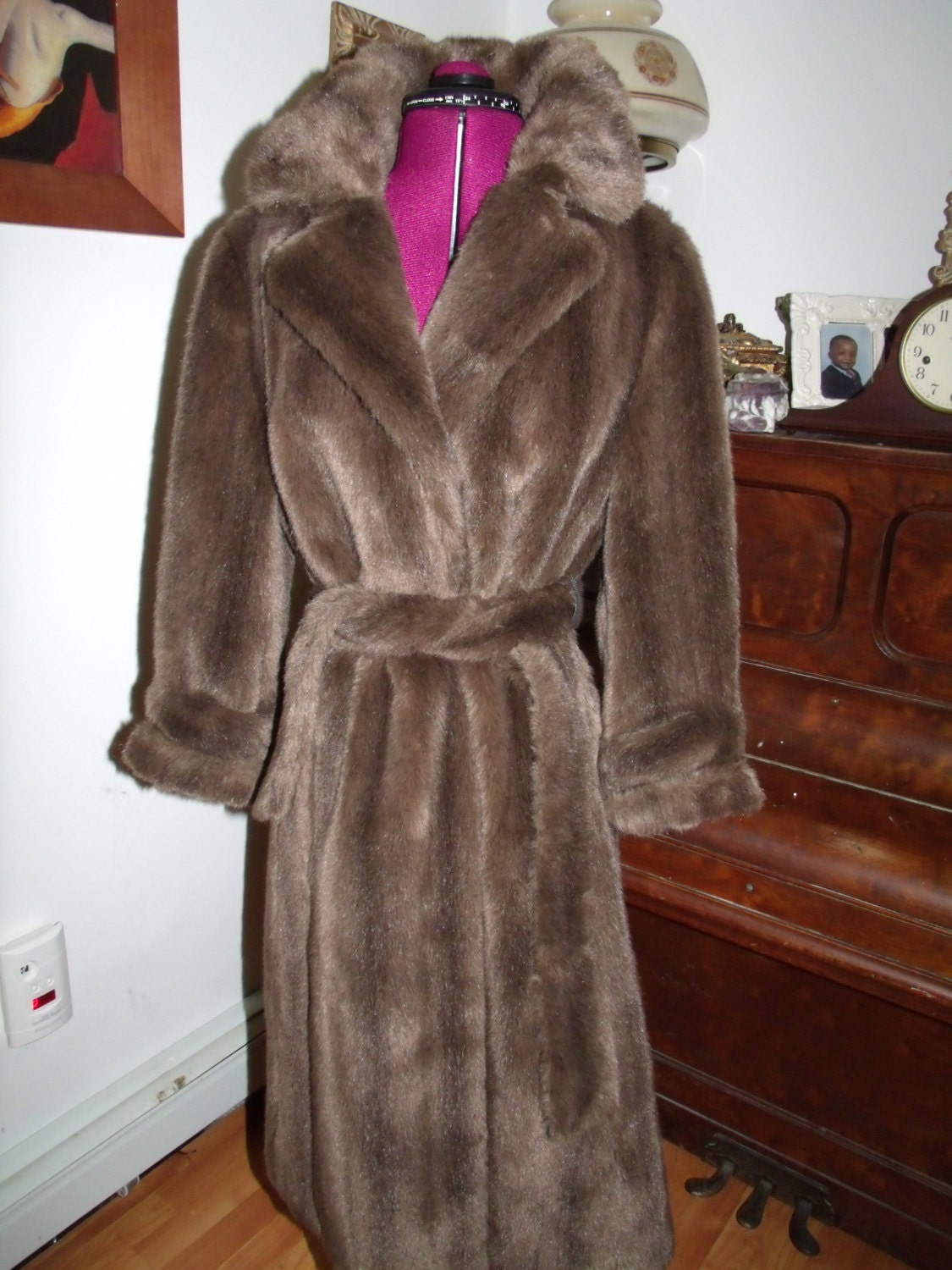 Beekman Place Brown Faux Fur Coat
