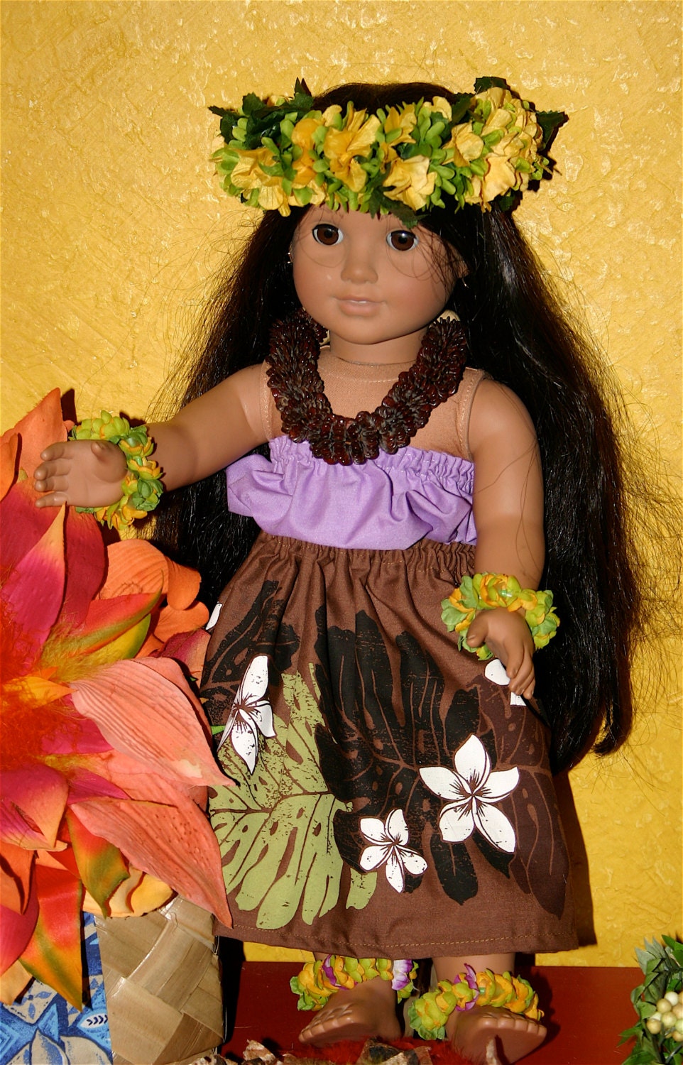 Hula Costume for Pleasant Company-American Girl Dolls/Fits Kanani & 18" Friends