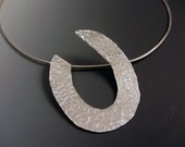 OOAK Sterling Silver Hammered Forged Neckwire and Pendant