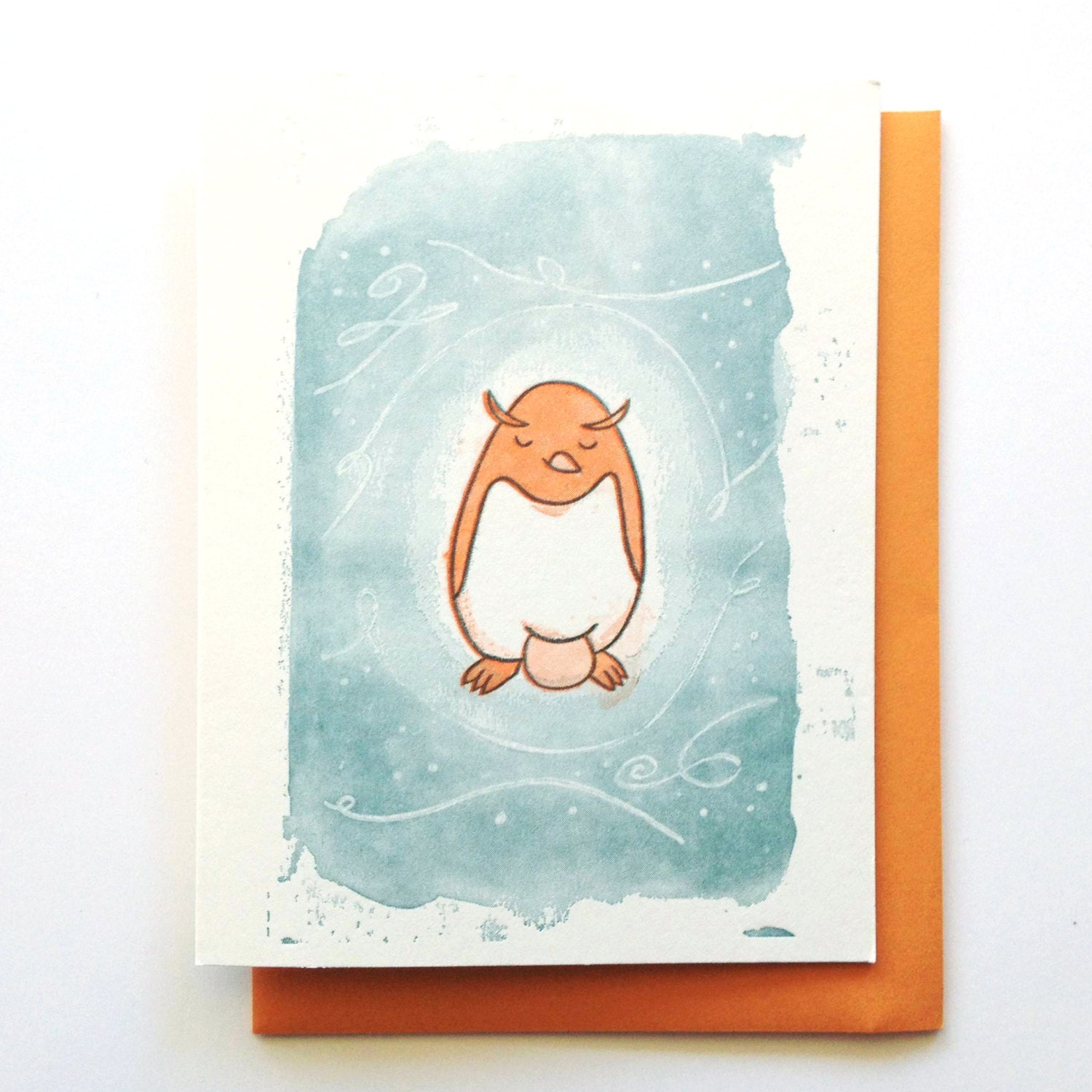 Papa Penguin Letterpress Card