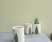 Succulent planter, blue feather planter, spring garden pot