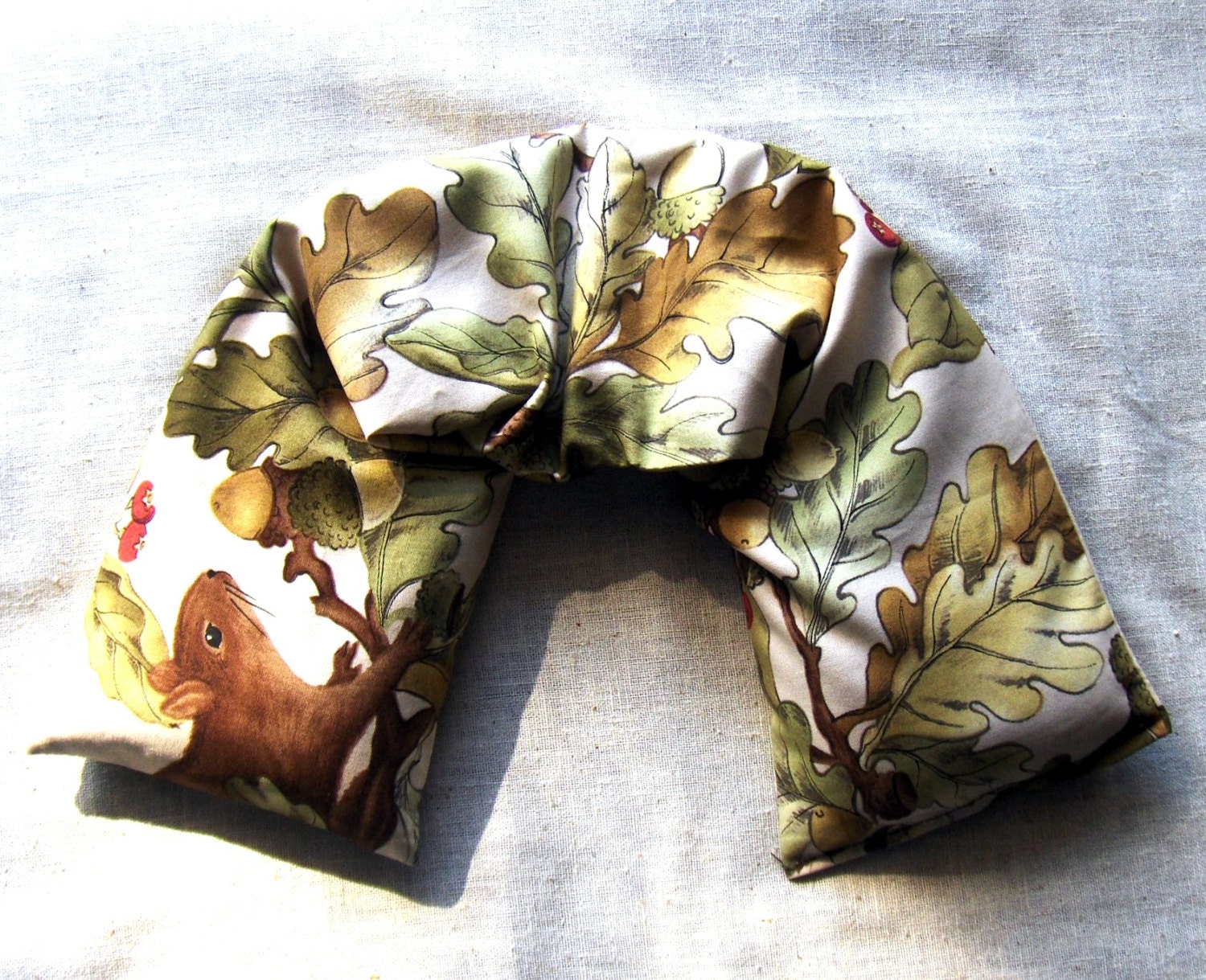 Spearmint, Lavender and Chamomile Flaxseed Neck Wrap - Flax seed pillow - Microwavable Heat Pack - Pillow or Heating Pad
