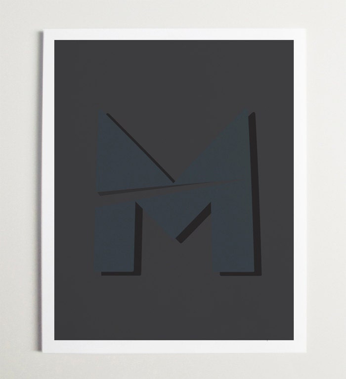 Wall Art, Nursery Wall Art, Alphabet Print, Alphabet Art, Nursery Print, Modernpop, Letter "M" - 8" x 10"