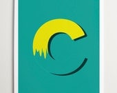 Wall Art, Nursery Wall Art, Alphabet Print, Alphabet Art, Nursery Print, Modernpop, Letter "C" - 8" x 10"