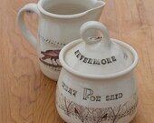 White Poe Crow Sugar and Creamer Set by Bunny Safari