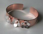 Apple Blossom Silver and Copper Cuff Bracelet