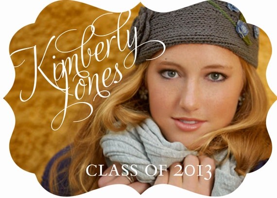 Elegant Frame 5x7 Die-Cut Graduation Announcement/Open House Invitation (set of 25) Il_570xn