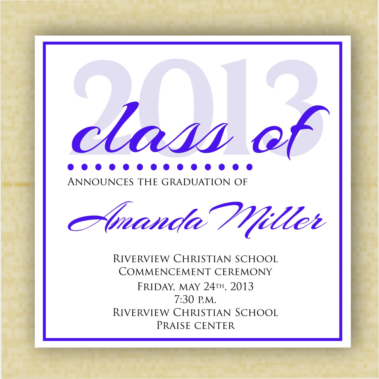 Class of 2013 Graduation Announcement (set of 10) Il_570xn